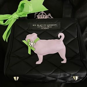 My Flat in London 48 Charles Street Jan Haedrich purple pug quilted hand bag